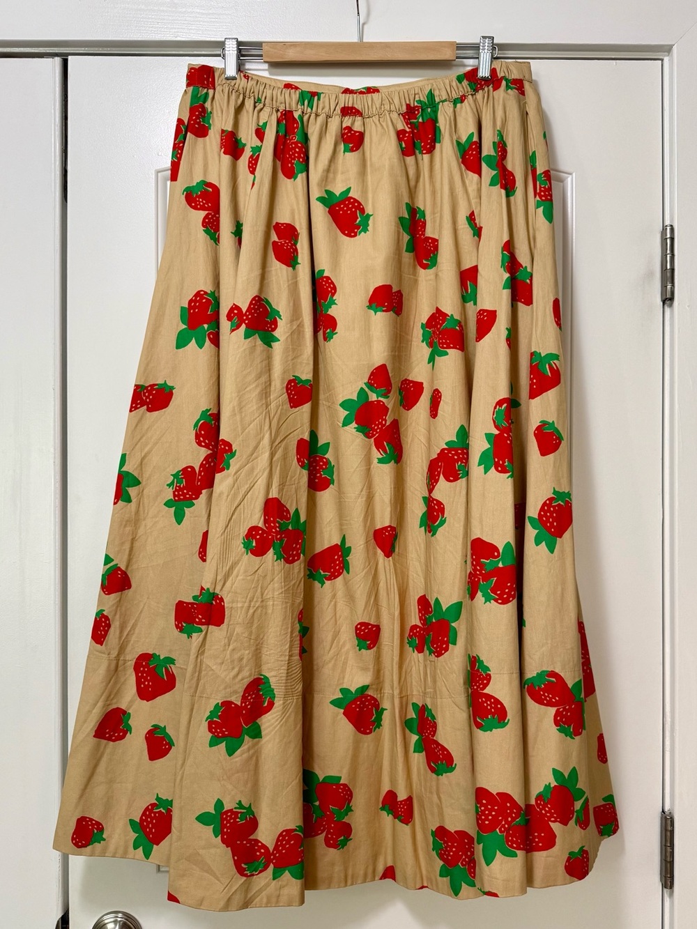 Anthropologie Maeve Jacie Poplin Maxi Skirt in Strawberry Print XL - Picture 8 of 11